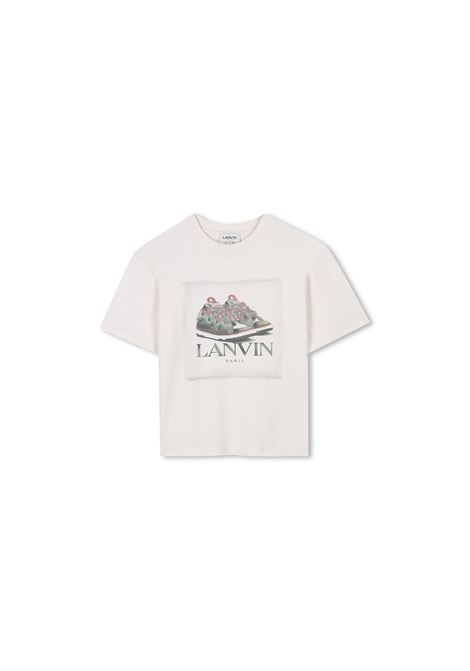 T-Shirt Beige Chiaro Con Stampa Curb LANVIN ENFANT | N30217155